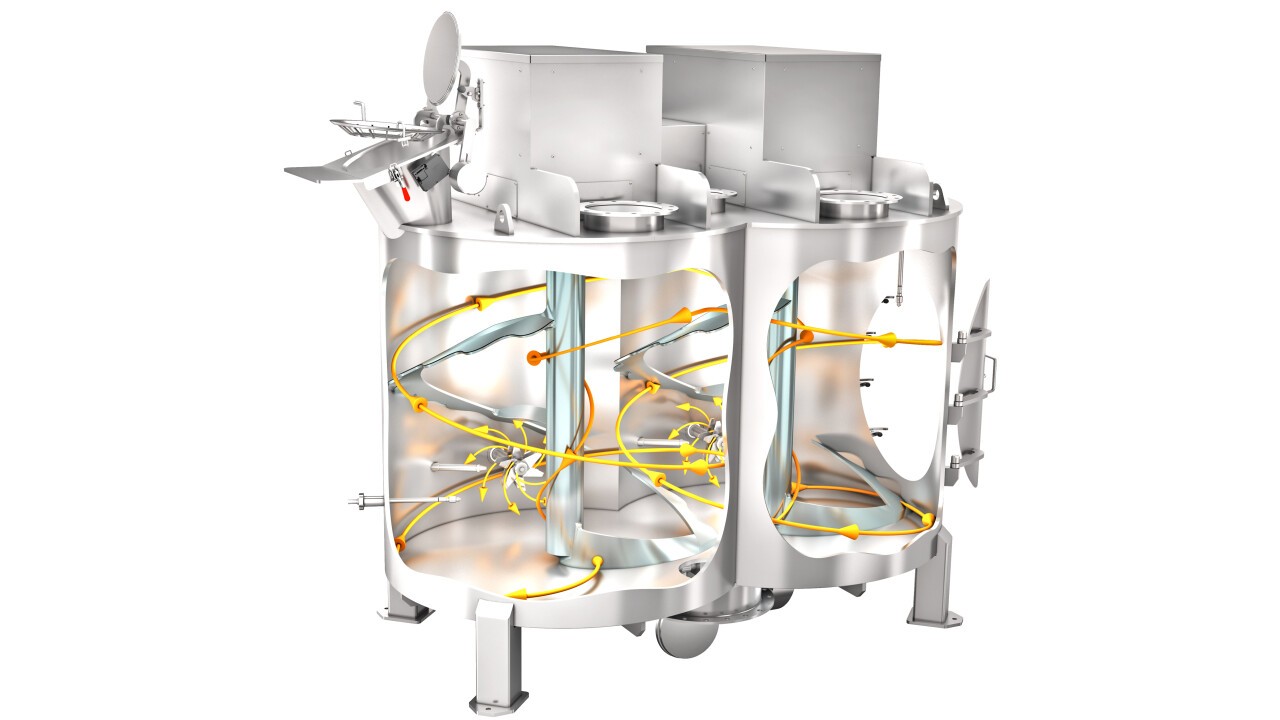 Three-dimensional rearrangement ensures the best mixing quality with low energy input.