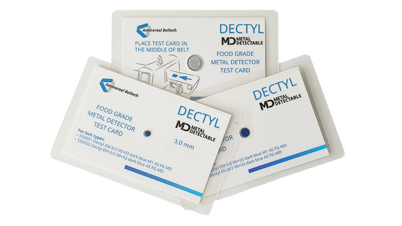 Test cards Dectyl belts