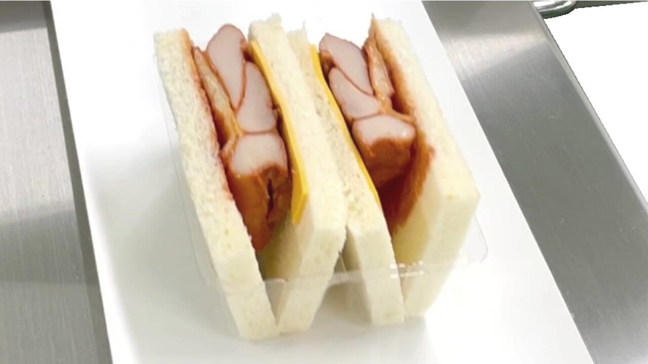 Cut sample: sandwich with checken and cheese
