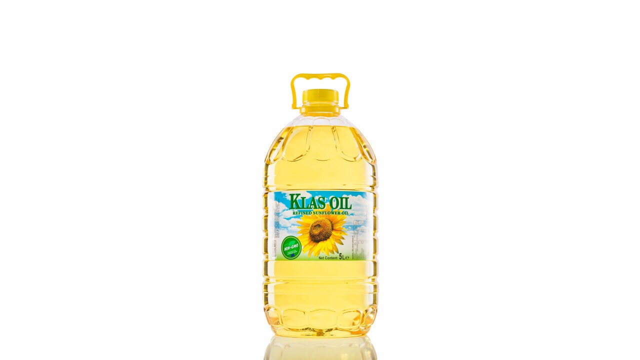 Refined sunflower oil in PET bottle 5 liters