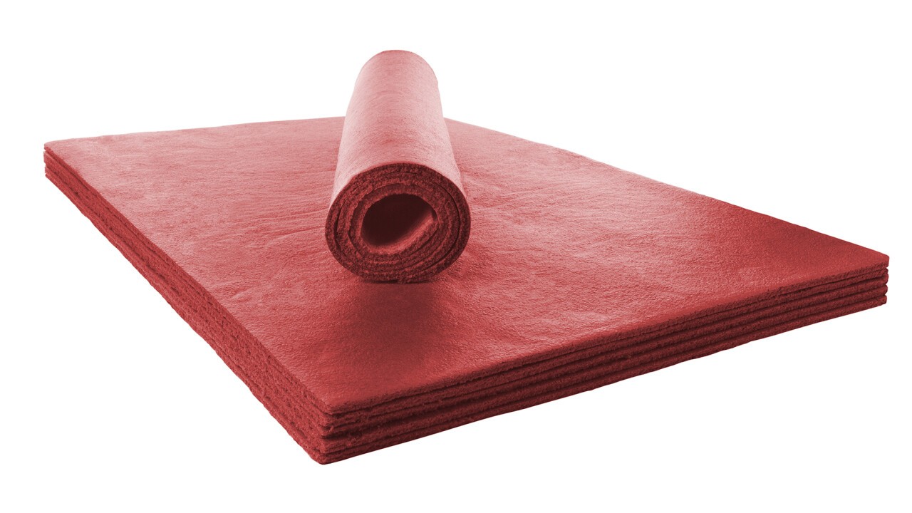 Semi-finished 6-layered red roullè - 38x56 cm, h 0.7 cm 