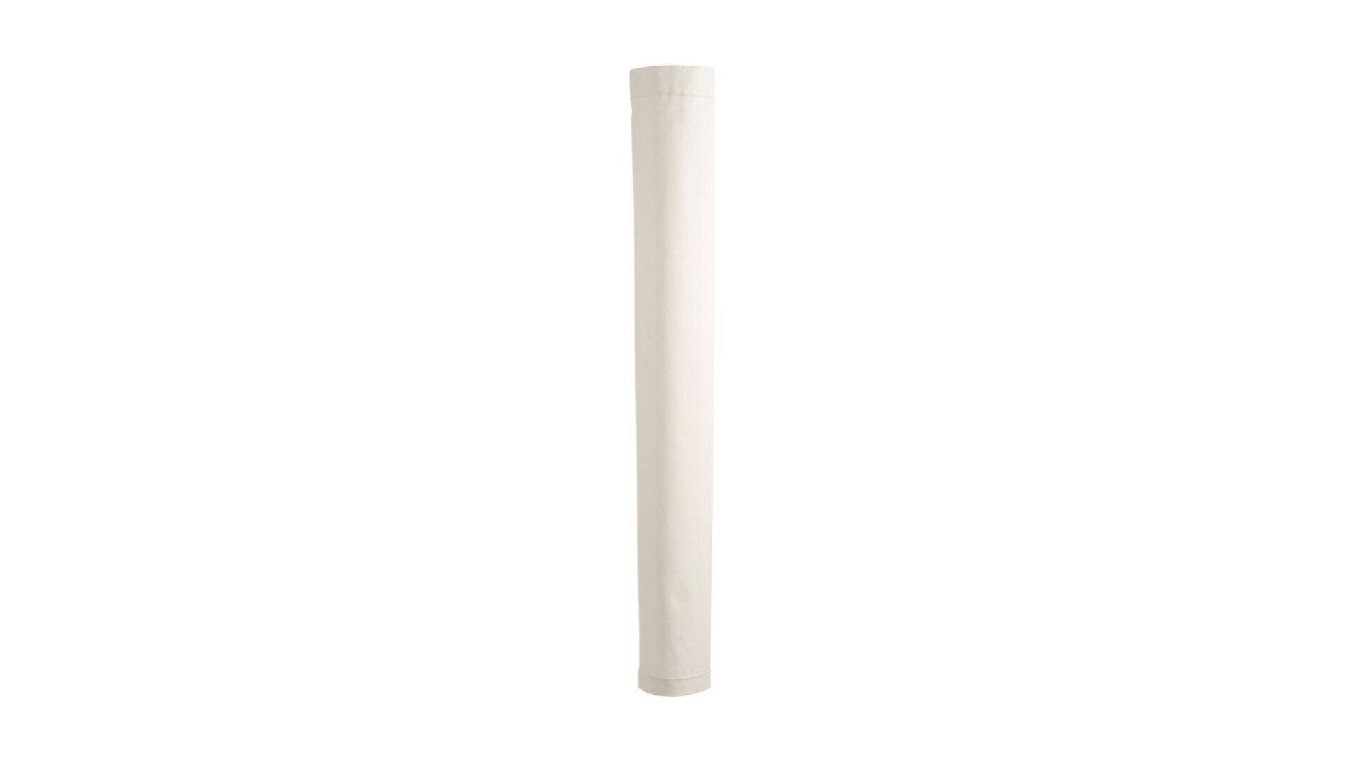 A tall, cylindrical beige fabric cover standing upright against a plain white background.