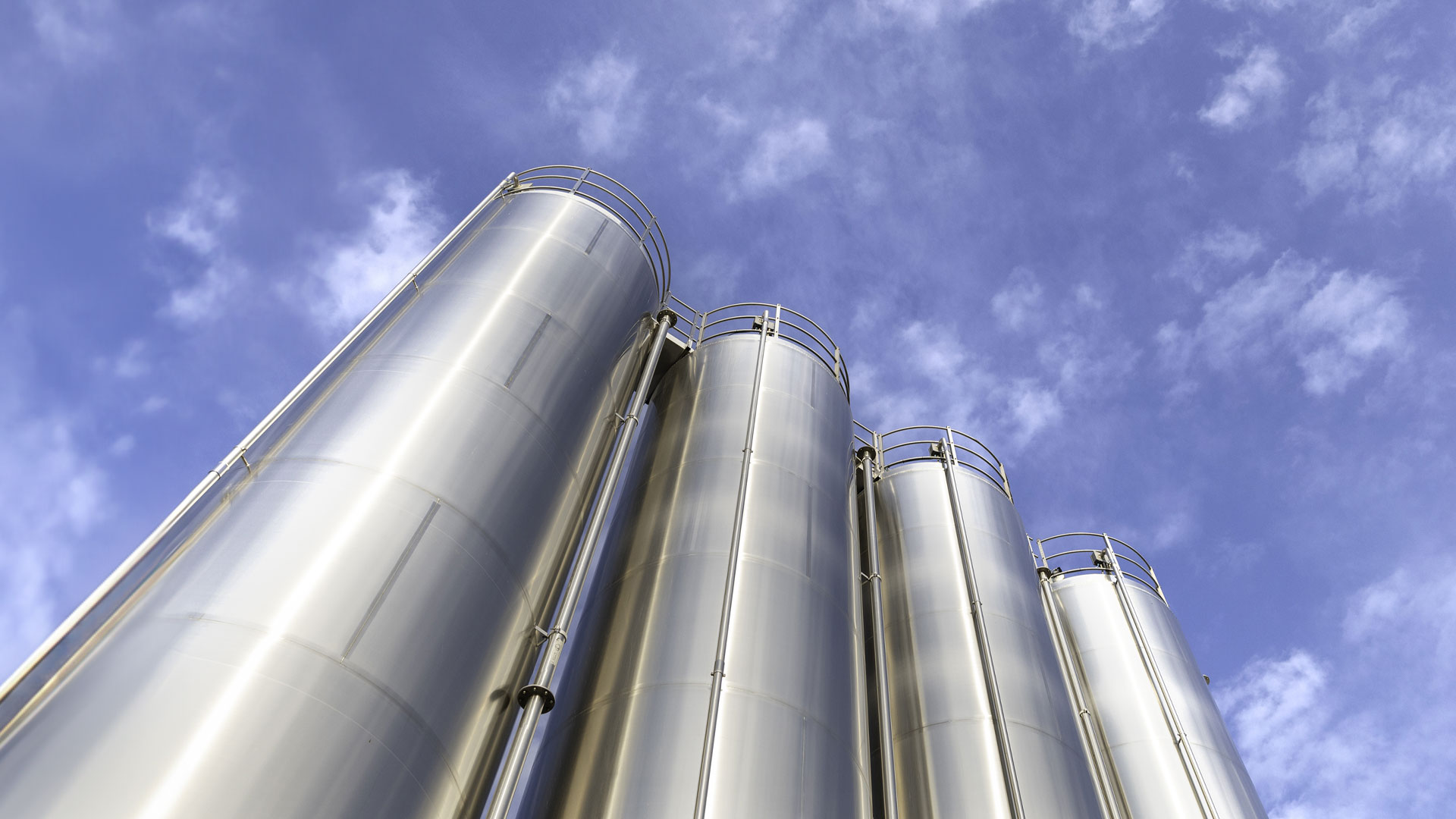 Outdoor silos in stainless steel